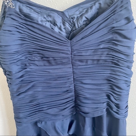 3/$20 JS Collections Navy Blue Beaded Strap Tiered Dress - Picture 8 of 14